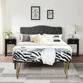 thumbnail image 2 of Home Soft Things Faux Fur Ottoman- Zebra - Gold Leg - 46x16x22", 2 of 8