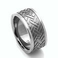 thumbnail image 2 of 9MM Comfort Fit Titanium Wedding Band Herringbone Patterned Flat Ring (Size 8 to 10.5), 2 of 2