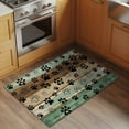 thumbnail image 3 of Area Rug 2 x 3 Ft, Teal Brown Indoor Accent Bathroom Rugs for Kitchen/Laundry Room, Pet Paw Printed Farmhouse Dog Claws Wood Grain Washable Non-Slip Runner Floor Mat for Entryway, Living Room, 3 of 7