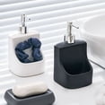 thumbnail image 4 of Dispensador de líquido lavavajillas, soporte para esponja, dispensador de líquido lavavajillas, negro, capacidad 380 ml, 10 x 18 x 10 cm, 4 of 5