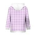 thumbnail image 5 of Njagoc3 Womens Plaid Gingham Zip Up Hoodie Drawstring Long Sleeve Loose Fit Fleece Sweatshirt with Pockets Casual Fall Outerwear for Picnic Travel，Purple，XXXL, 5 of 6
