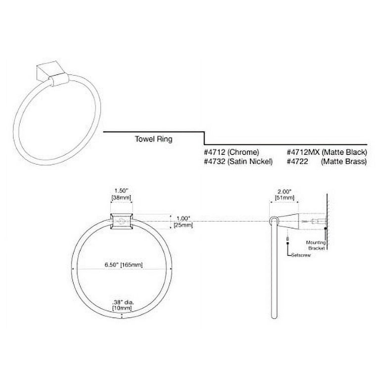 Gatco bleu online towel ring