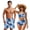 Blue Floral, variant on Couples Bathing Suits Matching Set Cheetah Print Bikini Sets for Women Tummy Control Bathing Suit Men Swim Trunks Boardshorts Matching Swimsuits for Couples Woman L