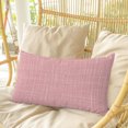 thumbnail image 7 of Rustic Pink Throw Pillow Cover, Pillowcase Protectors with Zipper, Breathable Decorative Lumbar Pillow Case Cover, Farmhouse Solid Color Pillow Shams for Couch Sofa 12x20Inch, 7 of 7