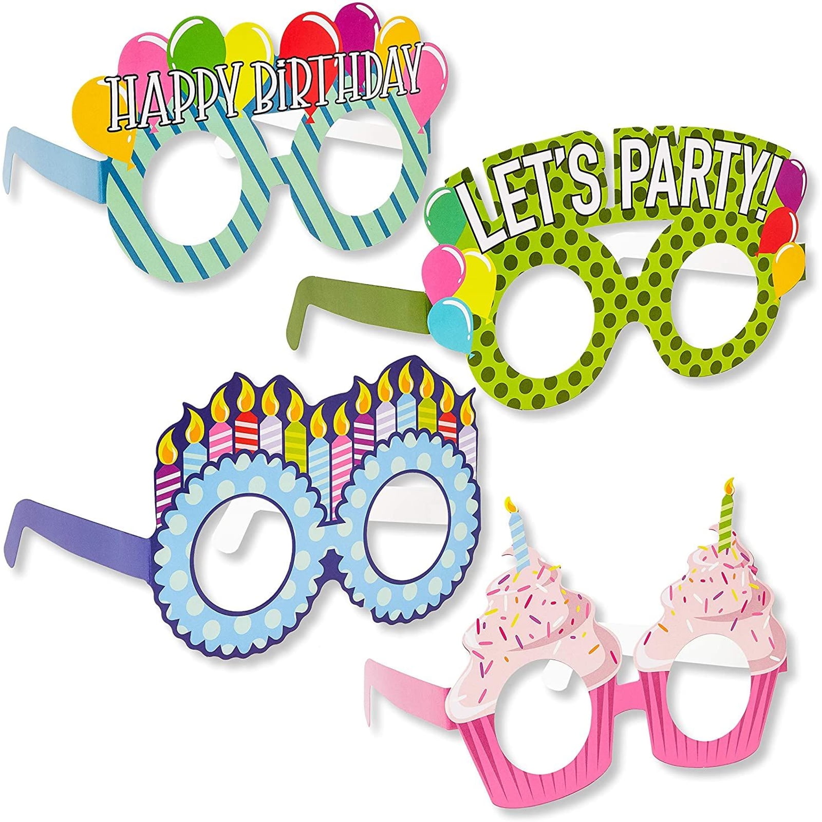 Toyvian Party Eyeglasses Happy Birthday Glasses 10 Pack Kids Novelty Eyeglasses Frames Birthday Party Supplies Photo Booth Prop Holiday Party Favor Gifts 