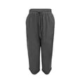 thumbnail image 5 of WERYOUNG High Waist Casual Knee Length Pants For Womens Elastic Waistband Loose Fit Summer Trousers With Pockets Comfortable Bottoms XL, 5 of 5