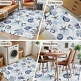 thumbnail image 6 of Summer Marine Life Washable Area Rugs 2.7'x5', Ocean Watercolor Sea Conch Starfish Shell Coastal Low Pile Throw Living Room Rug Non-Slip Sturdy Edge Binding Carpet for Indoor Entryway Bedside Kitchen, 6 of 9
