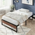 thumbnail image 2 of Amolife Twin Size Metal Platform Bed Frame with Wooden Board & Storage, No Box Spring Needed, Black, 2 of 11