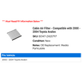 thumbnail image 2 of Cabin Air Filter - Compatible with 2000 - 2004 Toyota Avalon 2001 2002 2003, 2 of 2