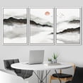 thumbnail image 2 of IDEA4WALL Framed Canvas Print Wall Art Set Dark Duotone Pastel Misty Mountain Nature Wilderness Modern Art Decorative Landscape Rustic for Living Room, Bedroom, Office - 24"x36"x3 White, 2 of 5