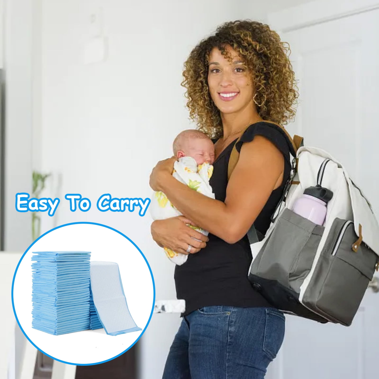 100 Pack Disposable Changing Pads Baby Disposable Underpads Waterproof Diaper Changing Pad Breathable Underpads Bed Table Protector Mat, 33*45Cm