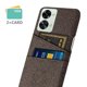 thumbnail image 3 of KAIYANG Funda trasera ultrafina con textura de tela para OnePlus Nord 2T 5G, carcasa de PC con ranuras para dos tarjetas, estilo E, color marrón, 3 of 5