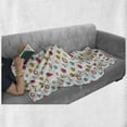 thumbnail image 6 of Dia De Los Muertos Soft Flannel Fleece Throw Blanket, Ornamental Skull Designs Traditional Pattern on Plain Backdrop, Cozy Plush for Indoor and Outdoor Use, 70" x 90", Multicolor, by Ambesonne, 6 of 6