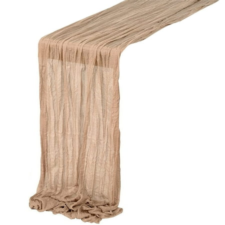 

JULYING Long Wedding Table Runner Crumpled Table Runner Cheesecloth Table Cloth