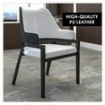 thumbnail image 5 of LeisureMod Modern Dining Chair Upholstered in Leather with Curved Open Back and Rubberwood Legs Contemporary Kitchen Armchair Ethora Collection in Black/White, 5 of 12