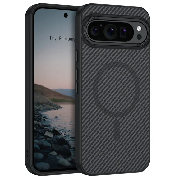 RHEA- For Google Pixel 9 Pro Xl 6.8" Magsafe Case Hybrid Shockproof Rugged Cover Black