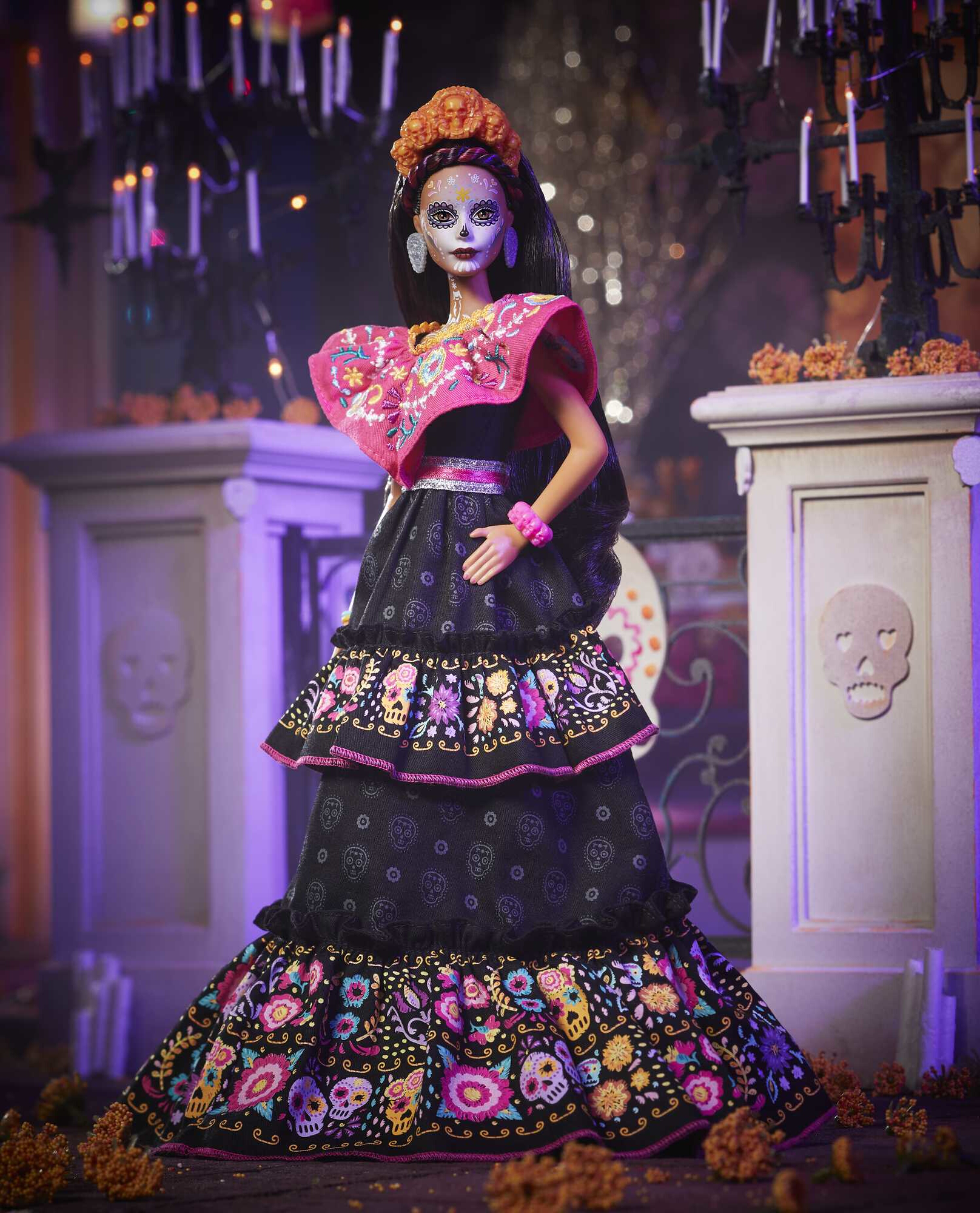 Barbie Signature 2022 Dia de Muertos Collectible Doll in Embroidered Dress & Flower Crown - image 3 of 7