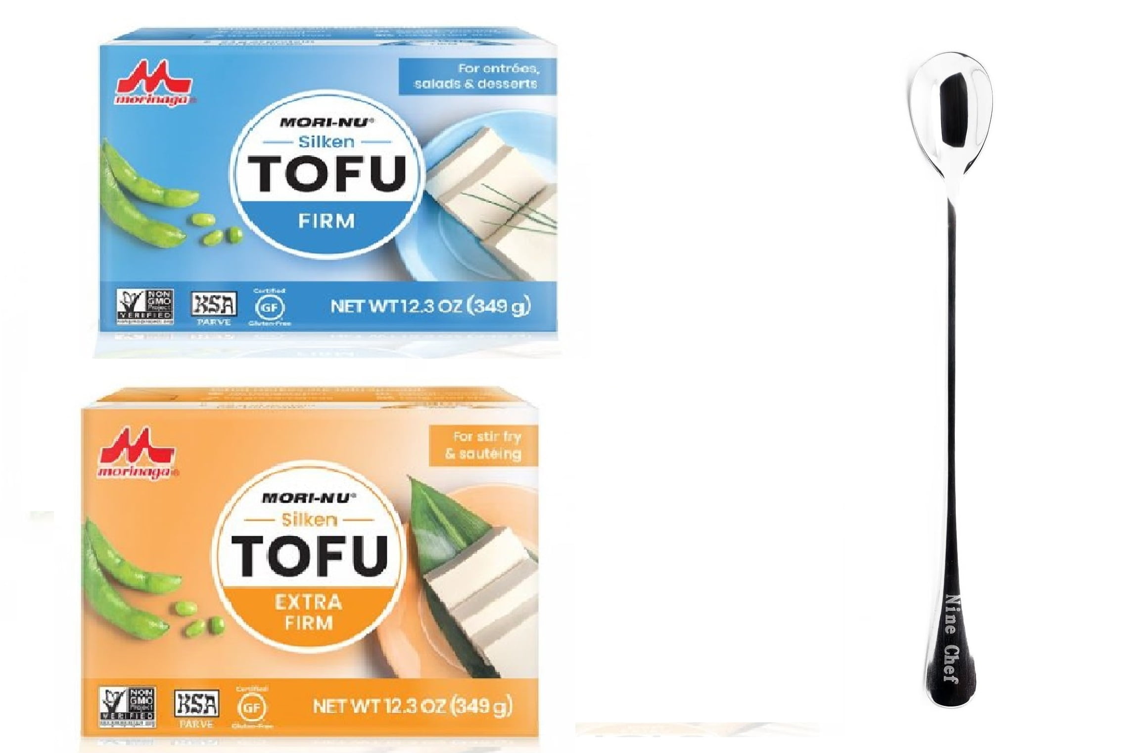 NineChef Bundle - Mori-Nu Silken Tofu 12.3Oz ( 1 Firm + 1 Extra Firm ...