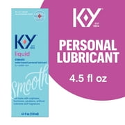 K-Y Liquid Lube, Personal Lubricant, Water-Based Formula, Safe to Use with Latex Condoms, For Men, Women and Couples, 4.5 FL OZ