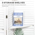 thumbnail image 3 of HOMCOM 4 Panel 67" Tall Wood Privacy Screen Room Divider with 3 Display Shelves, and Folding Storage for Bedroom or Home Office, White, 3 of 9