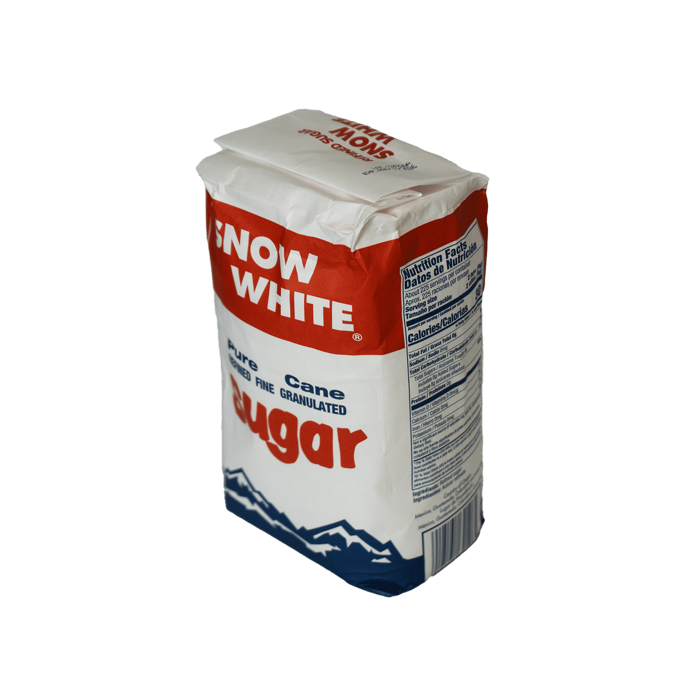 Snow White Pure Cane Sugar, 4 Lbs, Fine, Granulated, Shelf Stable, Paper Bag, New