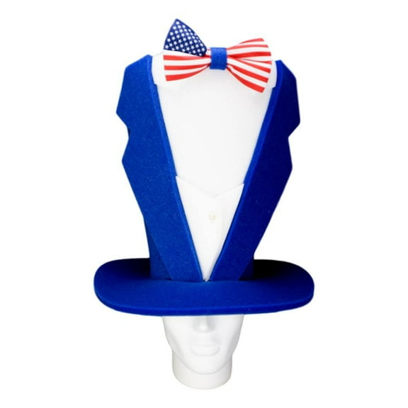 Foam Party Hats USA Suit Hat - American Bow Tie flag Hat - Wedding USA Party Hat - Bachelor Party Hats - USA Groom Top Hat