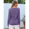 thumbnail image 4 of FUNING  Long Sleeve Shirts for Women Business Casual Tops Fall Fashion Outfits Basic Workout Tees Beach Vacation Clothes 2025, 4 of 6