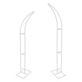thumbnail image 5 of 2 PCS Wedding Stands Steel Tube Arch Backdrop Stand for Ceremony and Party Floor Standing Mount, 5 of 17