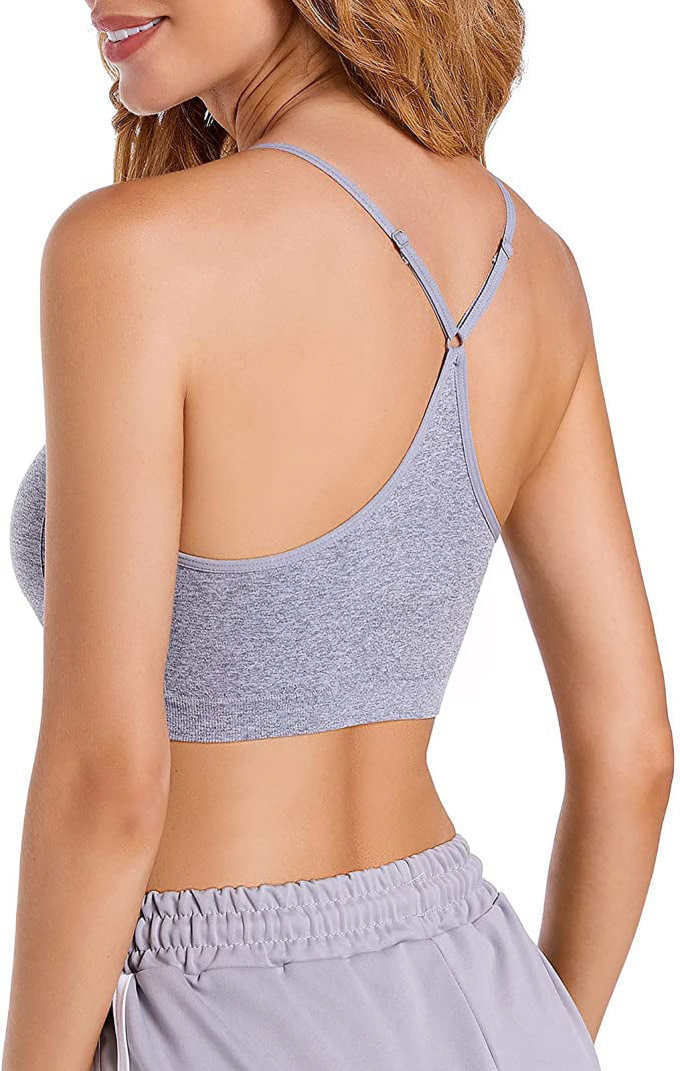 3 Pack Lace Padded Sports Bra Bralettes Tank Tops for Women Wirefree Comfort  Yoga Cami Bras A-S 
