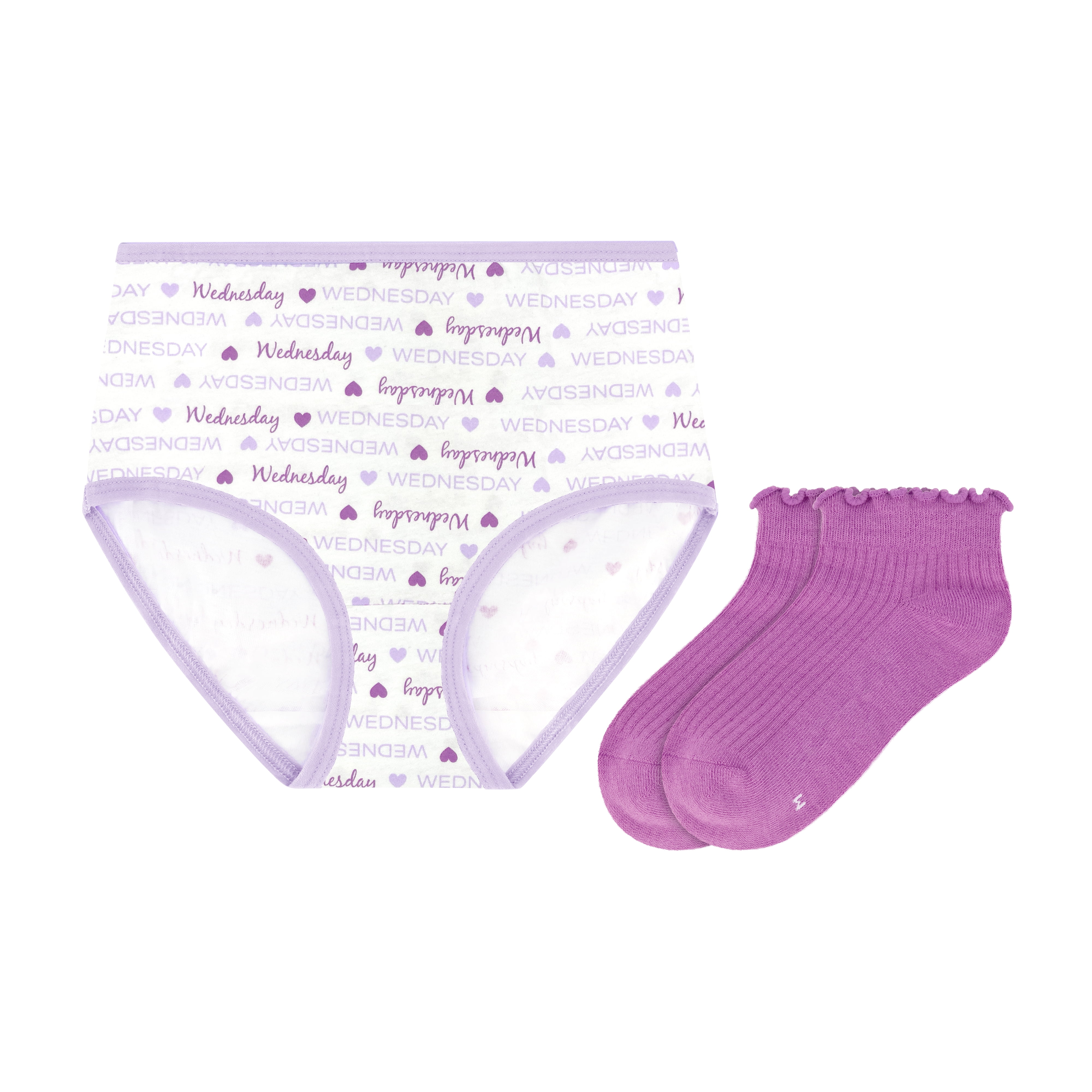 Wonder Nation Girls Cotton Underwear & Socks Bundle, 14-Pack, Sizes 4-16