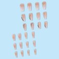 thumbnail image 5 of FCOGIN Long Coffin, 24 Pieces, Pink, White, Gradient, Rhinestone, Acrylic False Nail, Press on Nail, 5 of 6