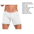 thumbnail image 7 of zeranth Summer Men Shorts Drawstring Elastic Waist Slim Fit Above Knee Length Solid Color Vacation Beach Sport Casual Homewear Short Pants, 7 of 7