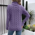 thumbnail image 6 of UJNDER High Neck Knit Pullover Sweater for Women Soft Warm Winter Turtleneck Top Casual Loose Fit Purple L, 6 of 8