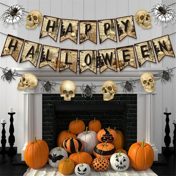 Alvkcefs Halloween Party Decorations Happy Halloween Paper Banner Banner Halloween Decor Halloween Decor