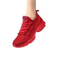 thumbnail image 3 of LUCKY STEP Fashion Rhinestone Mesh Sneaker Breathable Glitter Walking Shoes,Red,Womens, 3 of 5