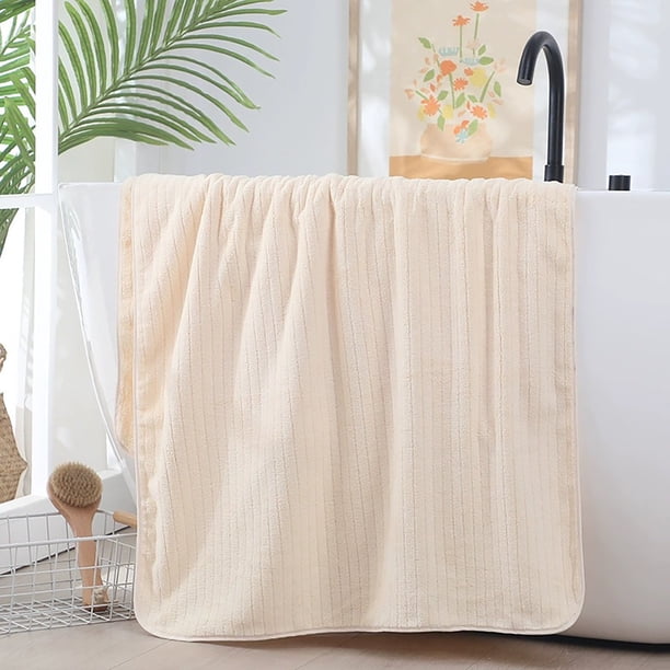 Velvet Bath Towel Towel For Adult Daily Use At Home Absorbent Dry Hair Towel That Does Not Hair Beach Towel Strip Patterned Bath Towel