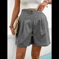 thumbnail image 4 of Pantalones Cortos de de Cintura Alta y Pierna con Bolsillos para Mujer, de Verano Gris Oscuro M, 4 of 7