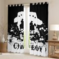 thumbnail image 2 of jejeloiu Southwestern Cowboys Blackout Curtains Set of 2 (52x84 Each),Vintage Splashing Ink Artwork Window Curtains,White Black Curtains and Drapes For Boys Teens,Ultra Soft Home Decor, 2 of 6
