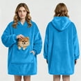 thumbnail image 2 of Wearable Blanket Hoodie with Oversized Pocket, Ultra Soft Sherpa Fleece Sweatshirt Blanket with Sleeves, Thick Warm Flannel Hooded Throw for Adults, Cozy Lounge Wear for Home, Office and Winter Days, 2 of 6