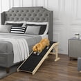 thumbnail image 2 of PawHut Pet Ramp Bed Steps for Dogs Cats, Natural Wood, 2 of 10