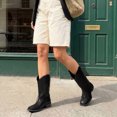 thumbnail image 7 of DREAM PAIRS Women's Cowboy Boots Mid Calf Cowgirl Boots Square Toe Chunky Heel Embroidery Stitched Western Boots, 7 of 7