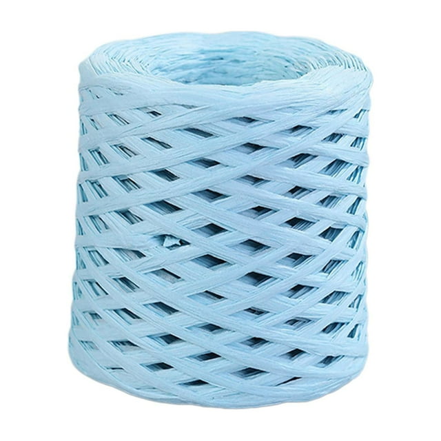 Rongfmy 200M/Roll Raffia Paper Ribbon Decor Recyclable for Weaving Gift Wrapping Sky Blue