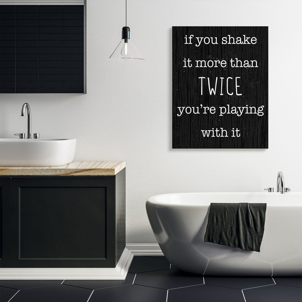 Stupell Industries Shake It More Than Twice Phrase Sassy Bathroom Quote Designed by Daphne Polselli