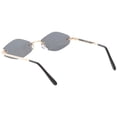 thumbnail image 4 of Extreme Small Geometric Rimless Sunglasses Neutral Colored Lens 52mm (Gold / Smoke), 4 of 4