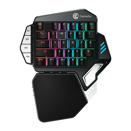 GameSir Z1 Gaming Keyboard One-handed Mechanical Keypad RGB Backlight for Windows PC - Kailh Blue (Best Pc Gaming Keypad)
