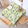 thumbnail image 2 of Yellow Lemon Fruit Slices White Pattern Square Tablecloth,Waterproof Square Table Cover,Wipeable Spillproof Washable Table Cover for Home Kitchen Party Decor 60"x60"(152x152cm), 2 of 6
