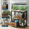 thumbnail image 4 of Heavy Duty 4-Tier Aquarium Stand with Power Outlets, Metal & Wood Rack for 20-37 Gallon Fish Tanks with Open Storage Shelves & Drawers, Black/Brown, 4 of 7
