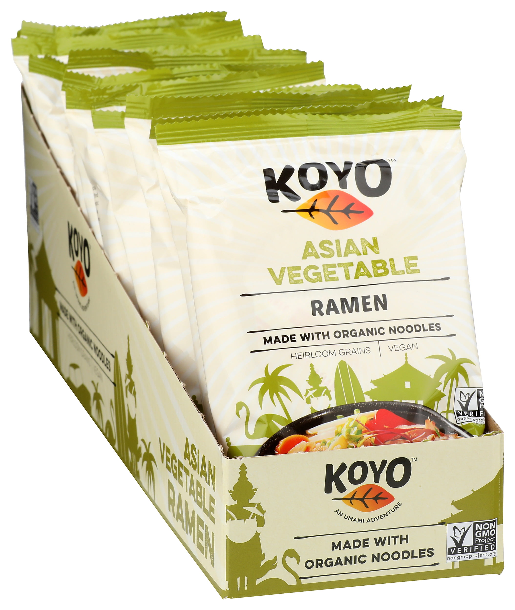 Pack of 12, Koyo Asian Vegetable Ramen, 2.1 oz