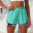 thumbnail image 5 of COMVALUE Womens Swim Trunks with Compression Liner Quick Dry 7 Inch Bathing Suit Beach Short with Zipper Pockets (Light Green, L), 5 of 9