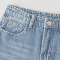 thumbnail image 4 of Girls Light Blue Wide Leg Jeans High Rise Balloon Pants Vintage Washed Denim for Teens Juniors 9-16 Years Stretchy Comfort Fit,Size 15-16 T, 4 of 6